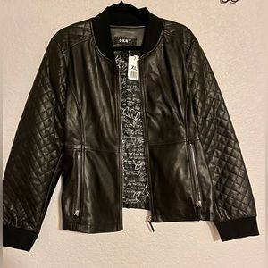 DKNY NEW WITH TAGS Black bomber jacket Size XL. Cruelty Free